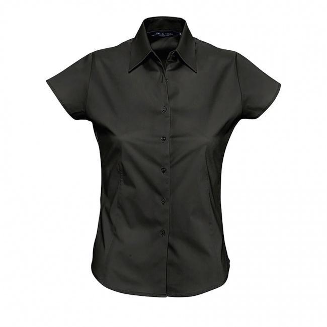 Рубашка женская "Excess", черный_M, 97% х/б, 3% п/э, 140г/м2 - фото от интернет-магазина подарков ХочуДарю