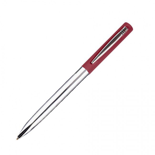 CLIPPER, ручка шариковая, бордовый/хром, металл, покрытие soft touch - фото от интернет-магазина подарков ХочуДарю