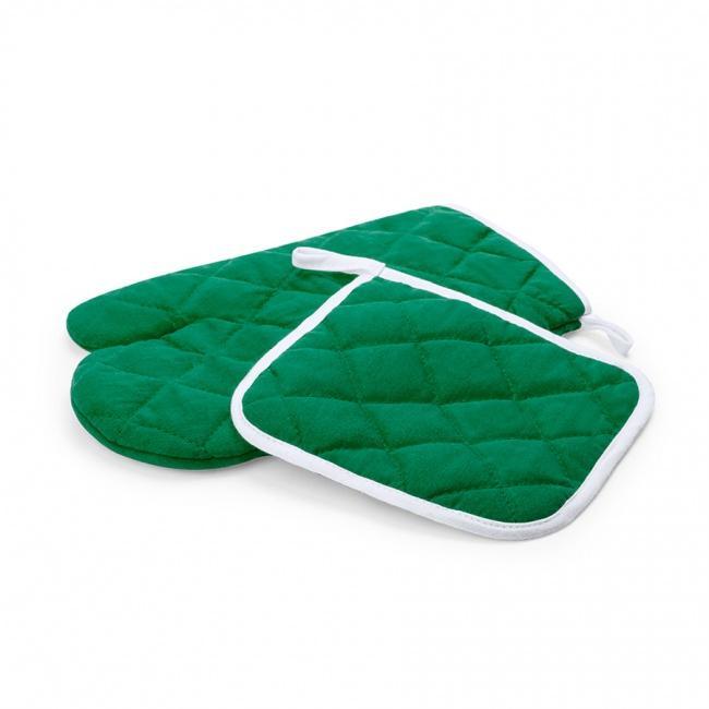 Набор: прихватка и рукавица LESTON, зеленый, полиэстер, хлопок - фото от интернет-магазина подарков Хочу Дарю