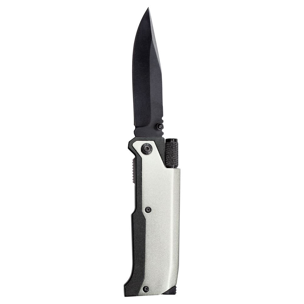 Нож складной с фонариком и огнивом Ster, серый - фото от интернет-магазина подарков Хочу Дарю