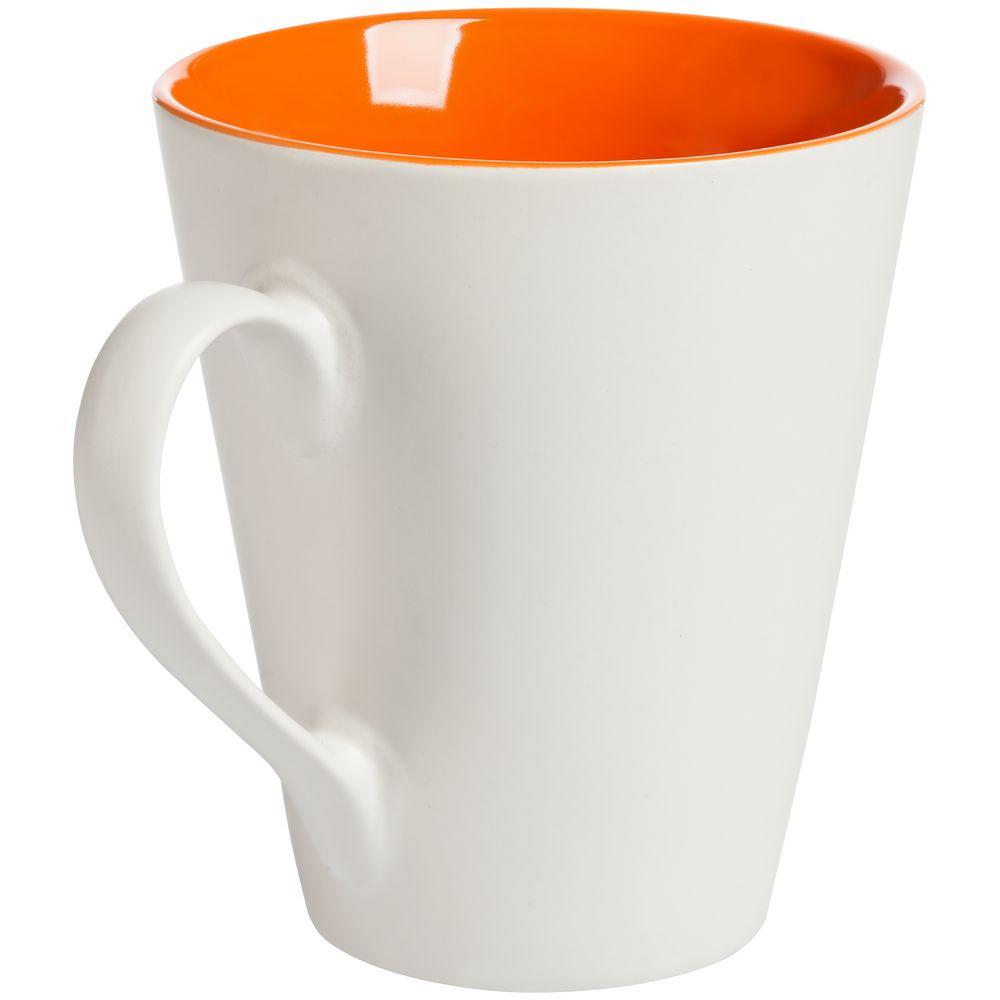 Кружка New Bell матовая, белая с оранжевым - фото от интернет-магазина подарков Хочу Дарю