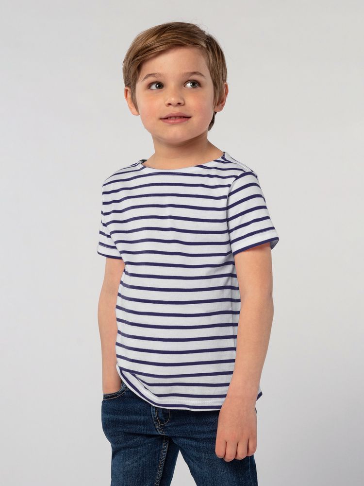 Футболка детская MILES KIDS белая с темно-синим - фото от интернет-магазина подарков Хочу Дарю