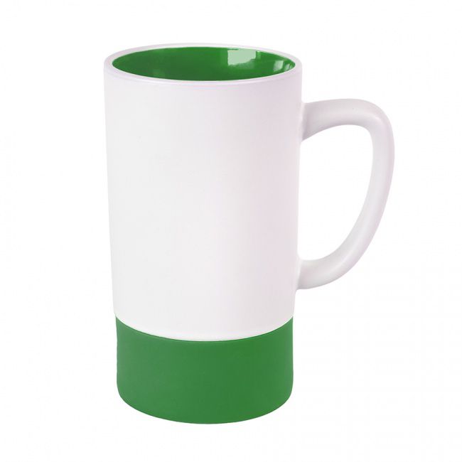 Кружка FUN2, белый с зеленым, 470 мл, керамика - фото от интернет-магазина подарков Хочу Дарю