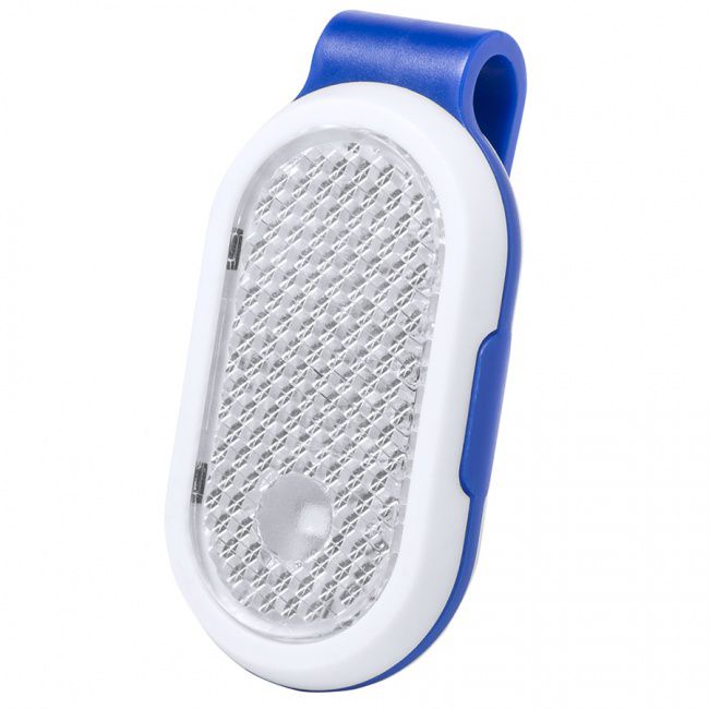 Светоотражатель с фонариком на клипсе HESPAR, синий, пластик - фото от интернет-магазина подарков Хочу Дарю