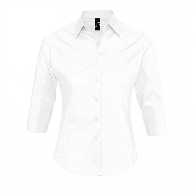 Рубашка женская "Effect", белый_XS, 97% х/б, 3% п/э, 140г/м2 - фото от интернет-магазина подарков ХочуДарю