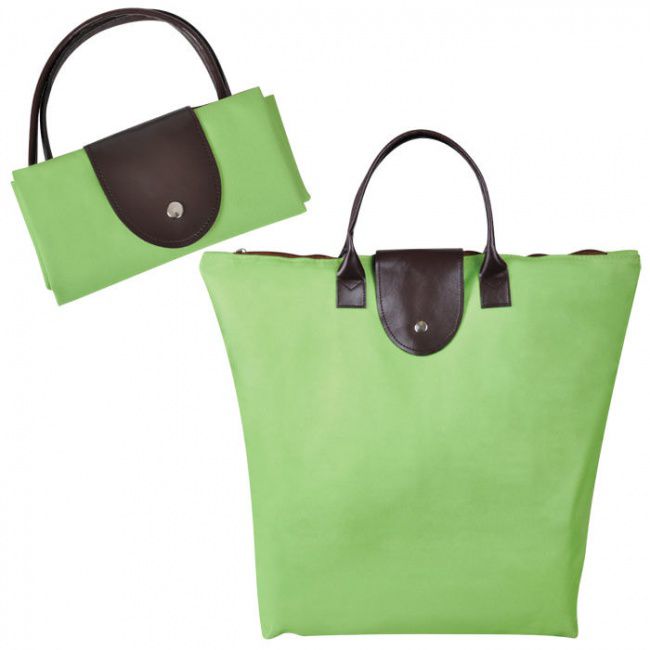Сумка для шопинга, "Glam UP"  зелёный, 39х29х7, Полиэстер 600D, иск кожа - фото от интернет-магазина подарков Хочу Дарю