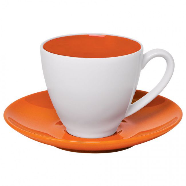 Чайная пара "Galena" в подарочной упаковке, оранжевый, 200мл, 15,3х15,3х10см, фарфор - фото от интернет-магазина подарков Хочу Дарю