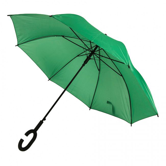 Зонт-трость HALRUM,  полуавтомат, зеленый, D=105 см, нейлон, пластик - фото от интернет-магазина подарков Хочу Дарю