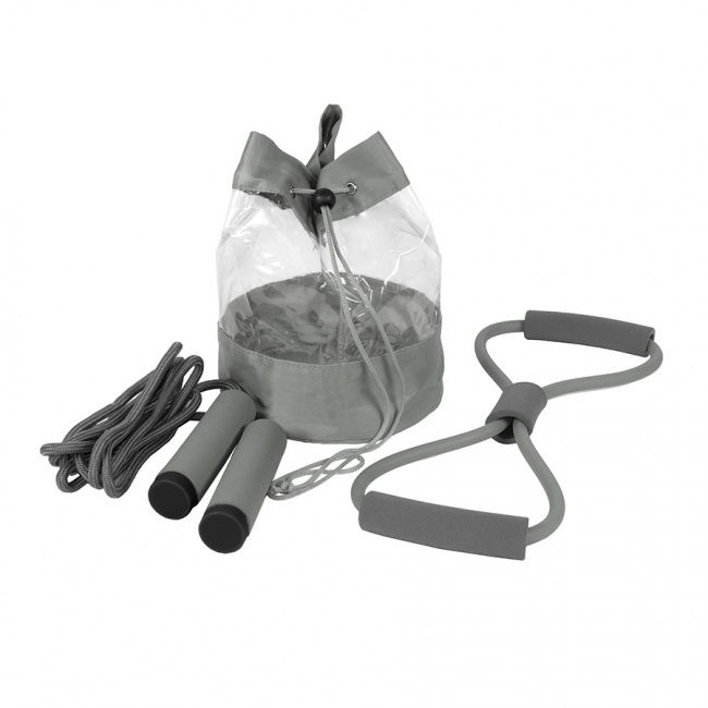 Набор SPORT UP, эспандер, скакалка, сумка, серый, полиуретан - фото от интернет-магазина подарков ХочуДарю