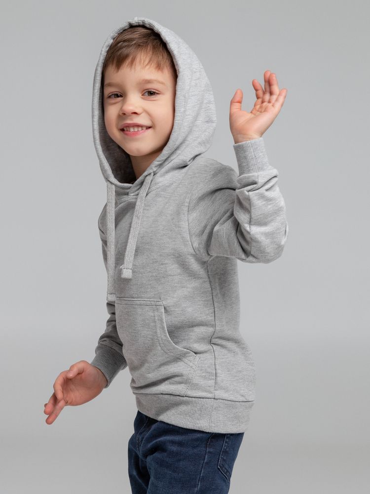 Толстовка с капюшоном детская Kirenga Kids, серый меланж - фото от интернет-магазина подарков Хочу Дарю