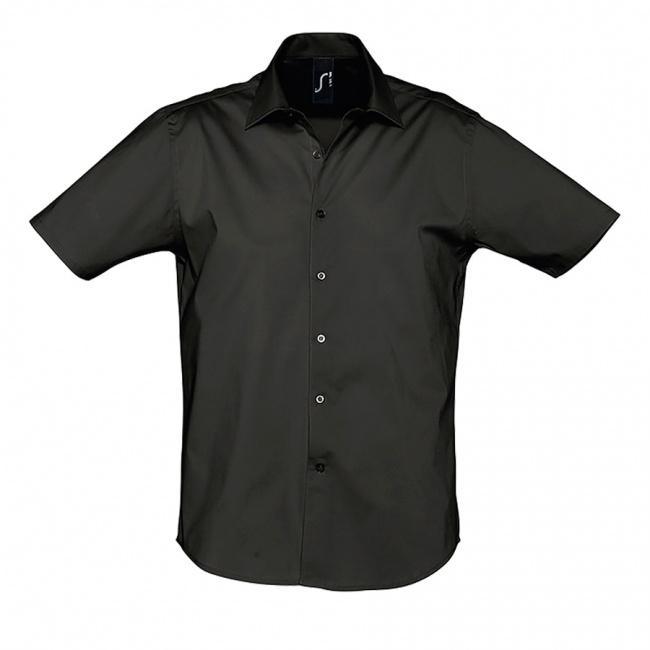 Рубашка мужская "Broadway", черный_L, 97% х/б, 3% п/э, 140г/м2 - фото от интернет-магазина подарков ХочуДарю