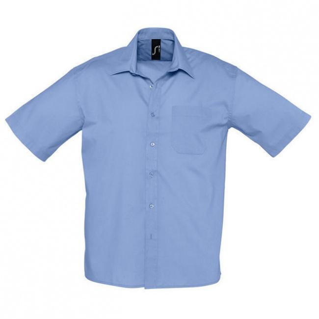 Рубашка"Bristol", васильковый_XL, 65% полиэстер, 35% хлопок, 105г/м2 - фото от интернет-магазина подарков ХочуДарю