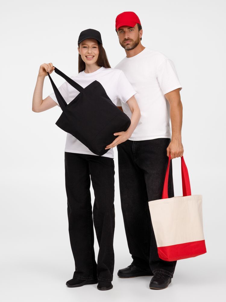 Холщовая сумка Shopaholic, красная - фото от интернет-магазина подарков Хочу Дарю