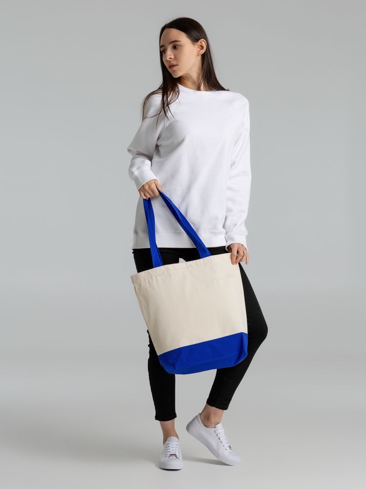 Холщовая сумка Shopaholic, ярко-синяя - фото от интернет-магазина подарков Хочу Дарю