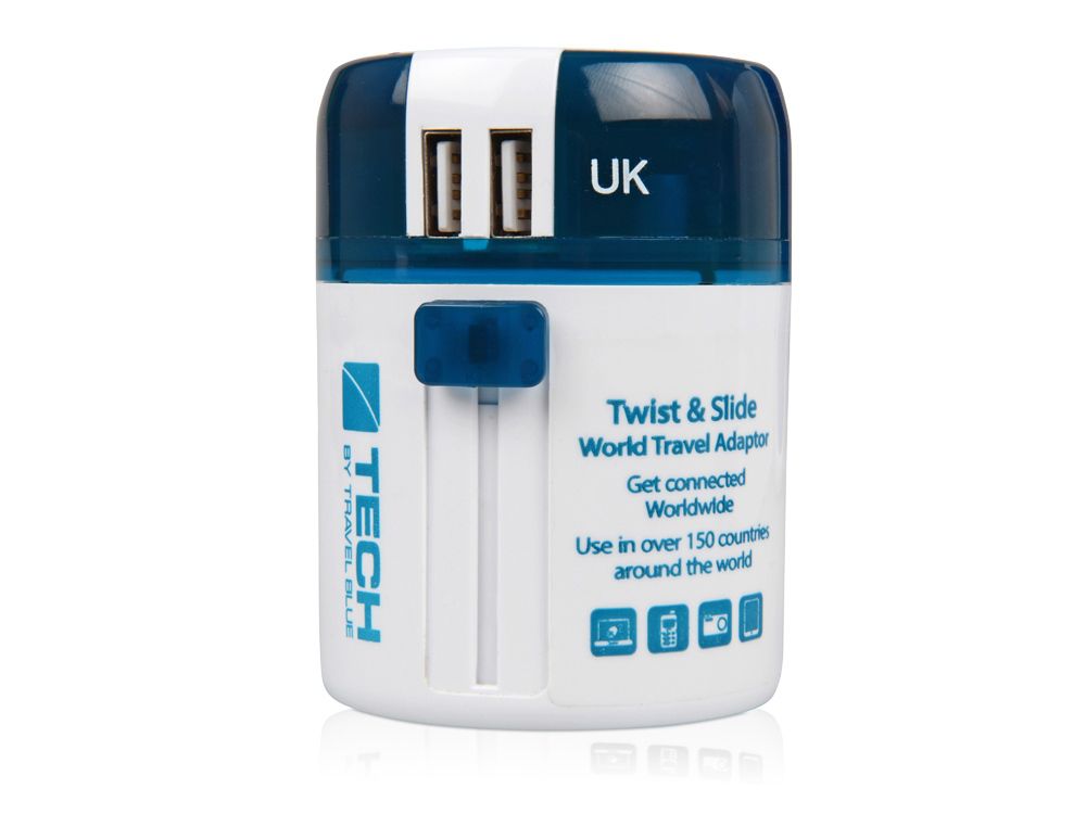Адаптер с 2-мя USB-портами Twist & Slide - фото от интернет-магазина подарков Хочу Дарю