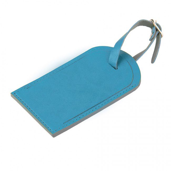 Багажная бирка  "Tinted", 6,5*11,5 см, PU, голубой с серым - фото от интернет-магазина подарков Хочу Дарю
