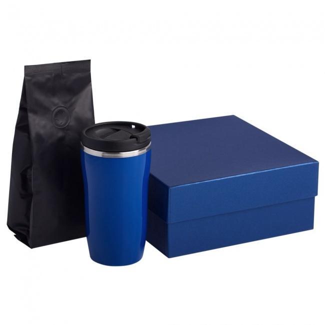 Набор Grain: термостакан и кофе, синий - фото от интернет-магазина подарков Хочу Дарю