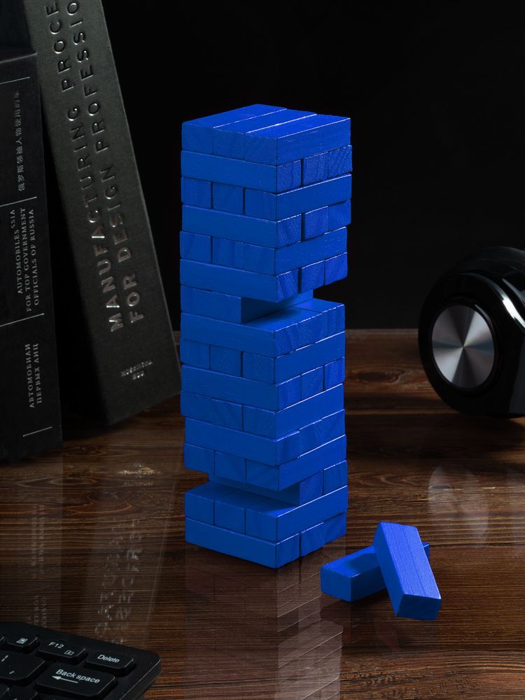 Игра «Деревянная башня мини», синяя - фото от интернет-магазина подарков Хочу Дарю