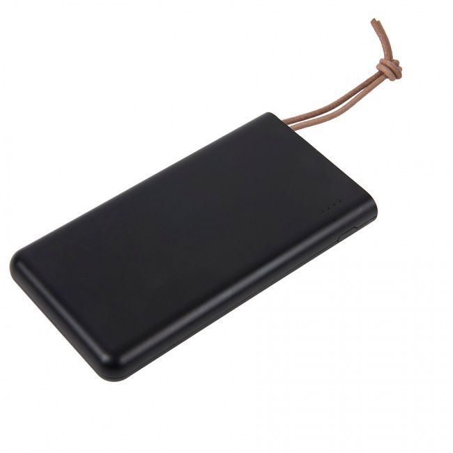 Универсальный аккумулятор STRAP (10000mAh), черный с коричневым, 6,9х13,2х1,5 см, пластик, шт - фото от интернет-магазина подарков Хочу Дарю