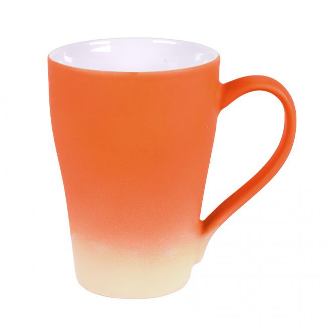 Кружка GRADE с прорезиненным покрытием, оранжевый, 300 мл, фарфор - фото от интернет-магазина подарков Хочу Дарю