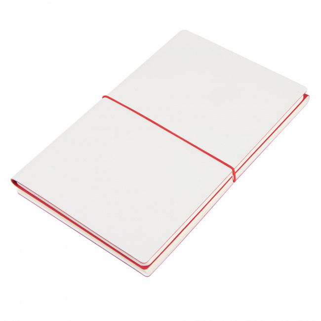 Бизнес-блокнот "Combi", 130*210 мм, бело-красный, кремовый форзац, гибкая обложка, в клетку/нелин - фото от интернет-магазина подарков Хочу Дарю