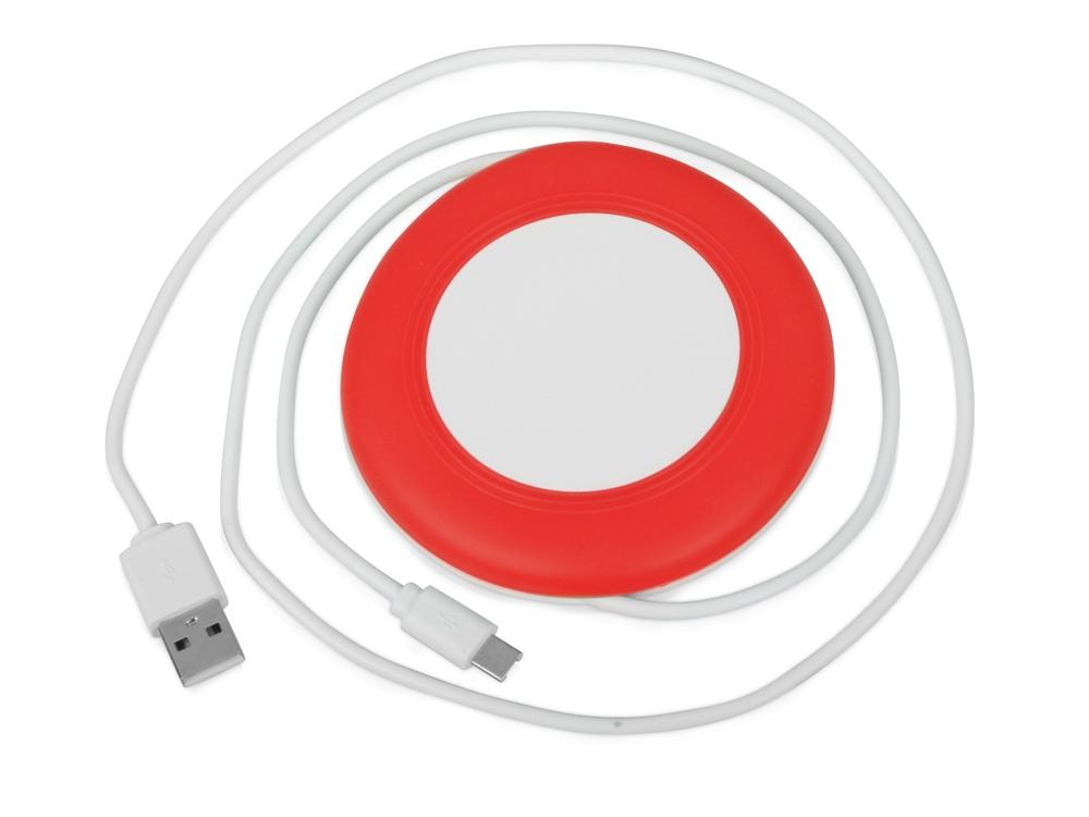 Беспроводное зарядное устройство Disc со встроенным кабелем 2 в 1 - фото от интернет-магазина подарков Хочу Дарю