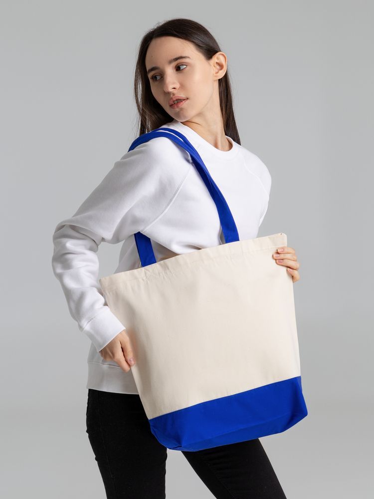 Холщовая сумка Shopaholic, темно-синяя - фото от интернет-магазина подарков Хочу Дарю