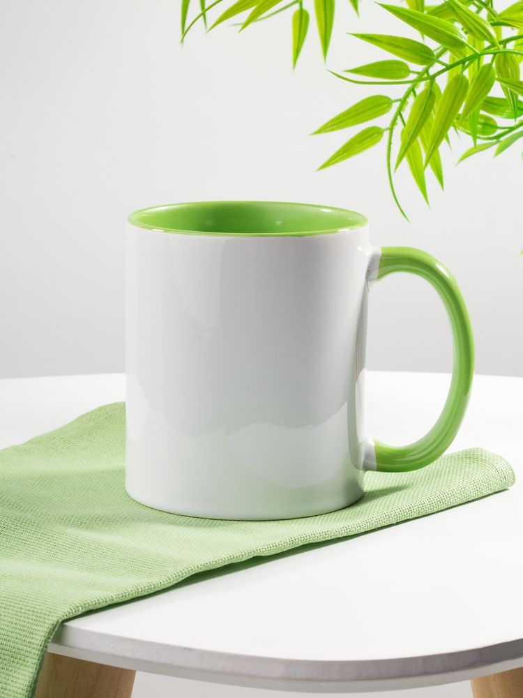 Кружка Promo Plus для сублимационной печати, зеленое яблоко - фото от интернет-магазина подарков Хочу Дарю