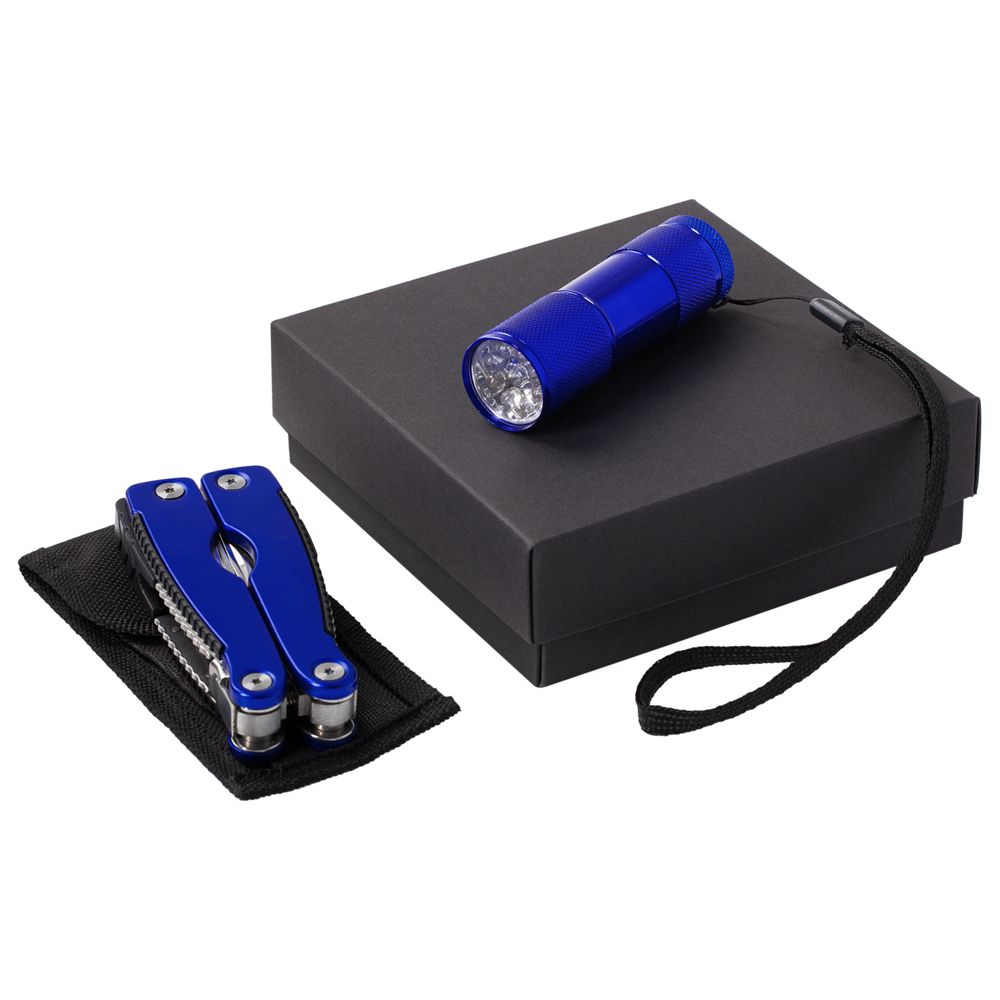 Набор Handmaster: фонарик и мультитул, синий - фото от интернет-магазина подарков Хочу Дарю