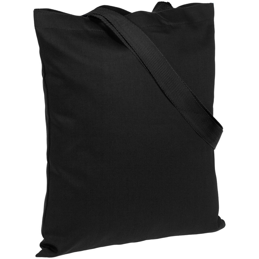 Холщовая сумка BrighTone, черная с черными ручками - фото от интернет-магазина подарков Хочу Дарю
