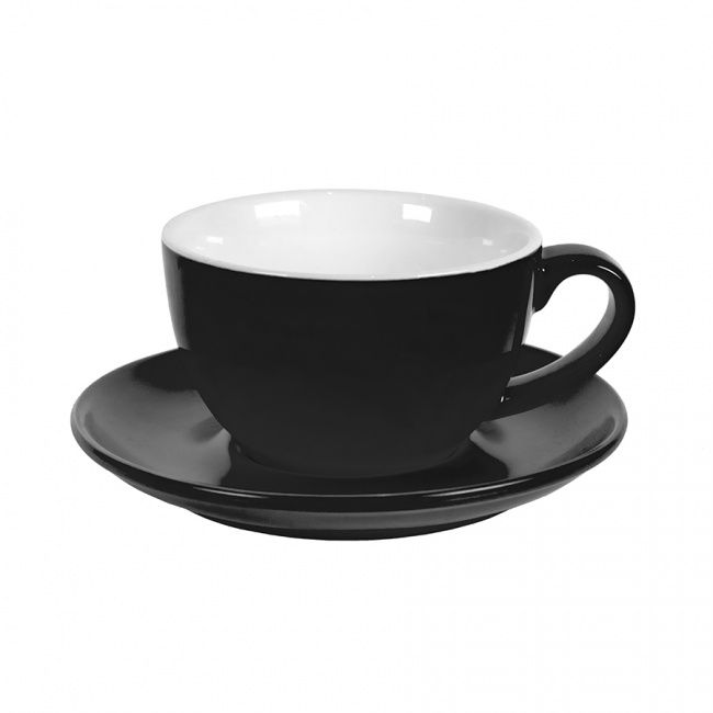 Чайная/кофейная пара CAPPUCCINO, черный, 260 мл, фарфор - фото от интернет-магазина подарков Хочу Дарю