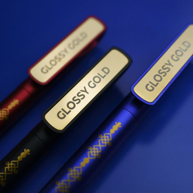  Ручка шариковая GLOSSY GOLD, красный, золотистый - фото от ХочуДарю