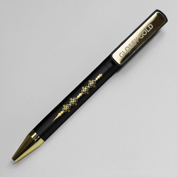  Ручка шариковая GLOSSY GOLD, чёрный, золотистый - фото от ХочуДарю