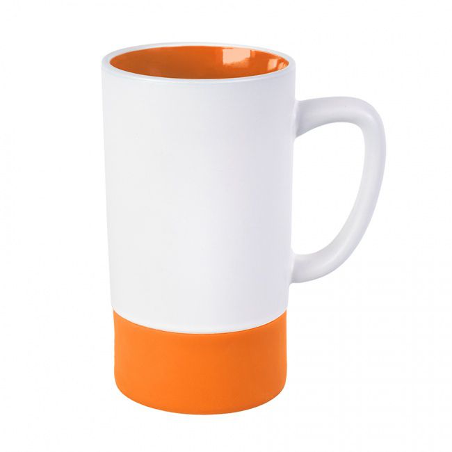 Кружка FUN2, белый с оранжевым, 470 мл, керамика - фото от интернет-магазина подарков Хочу Дарю