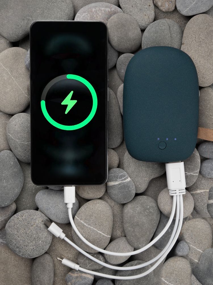 Внешний аккумулятор Pebble 7800 мАч, серо-синий - фото от интернет-магазина подарков Хочу Дарю