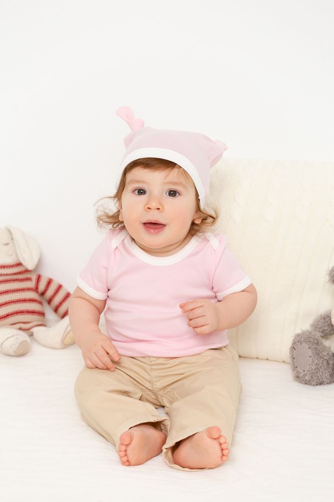 Футболка детская с коротким рукавом Baby Prime, розовая с молочно-белым - фото от интернет-магазина подарков Хочу Дарю