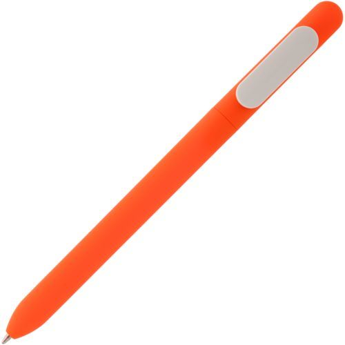 Ручка шариковая Swiper Soft Touch, неоново-оранжевая с белым - фото от ХочуДарю