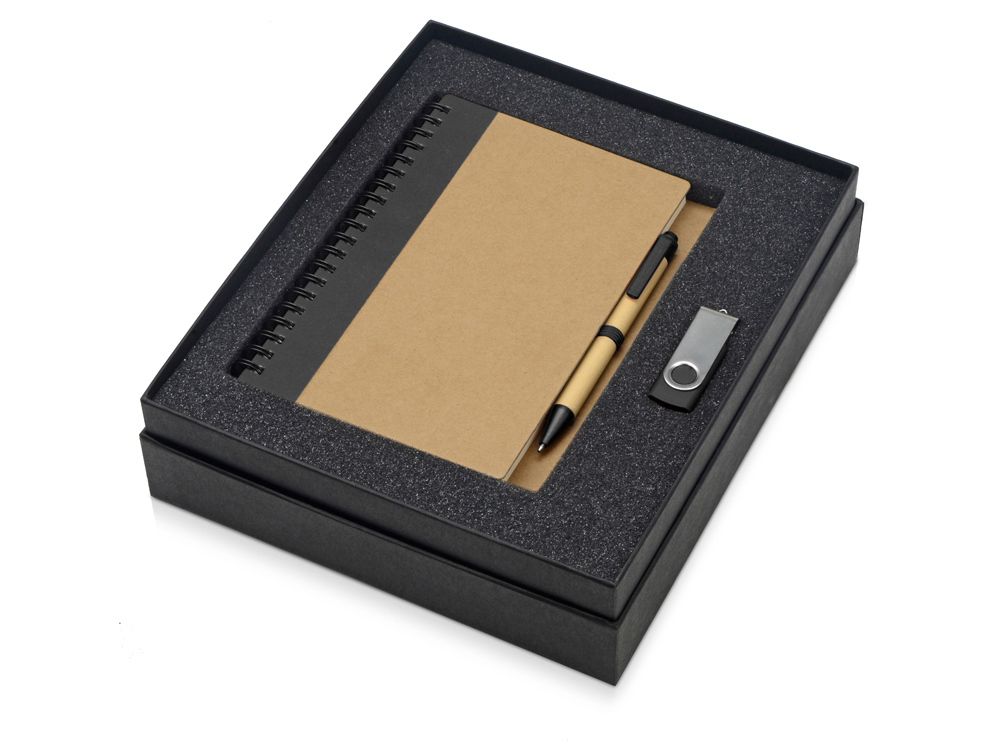 Подарочный набор Essentials с флешкой и блокнотом А5 с ручкой - фото от интернет-магазина подарков Хочу Дарю