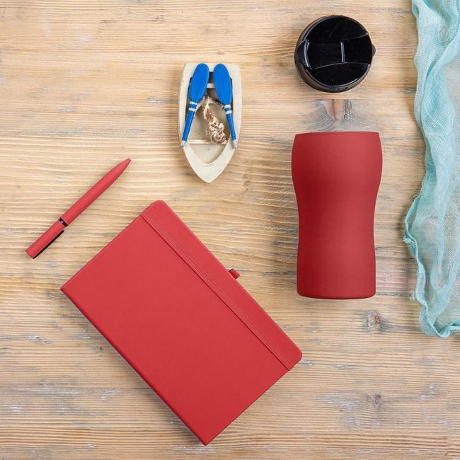 Набор подарочный SILKYWAY: термокружка, блокнот, ручка, коробка, стружка, красный - фото от интернет-магазина подарков Хочу Дарю