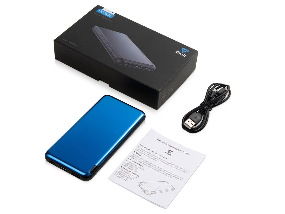 Внешний аккумулятор «Forge» v.2 , 10000 mAh, синий - фото от ХочуДарю