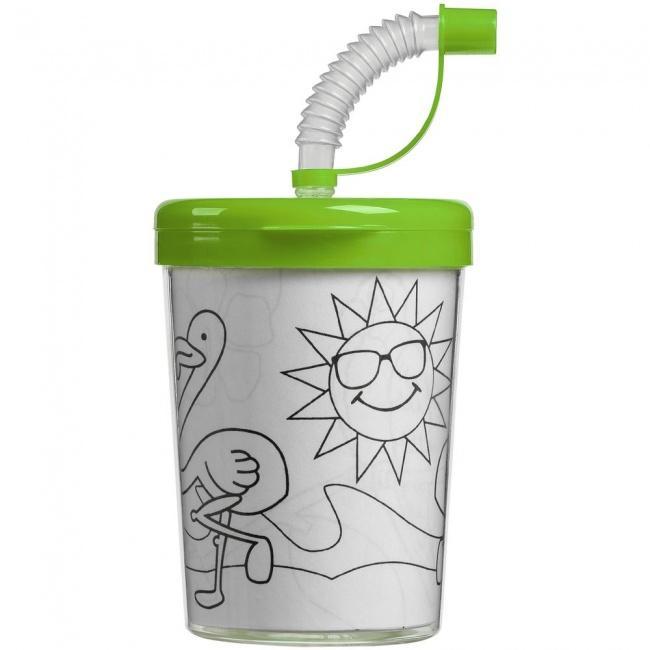 Детский стакан-раскраска «Передвижник», зеленый - фото от интернет-магазина подарков Хочу Дарю
