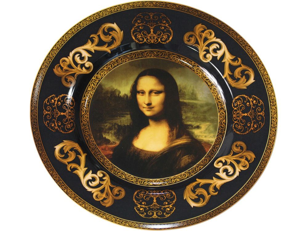 Подарочный набор Мона Лиза: блюдо для сладостей, две кружки - фото от интернет-магазина подарков Хочу Дарю