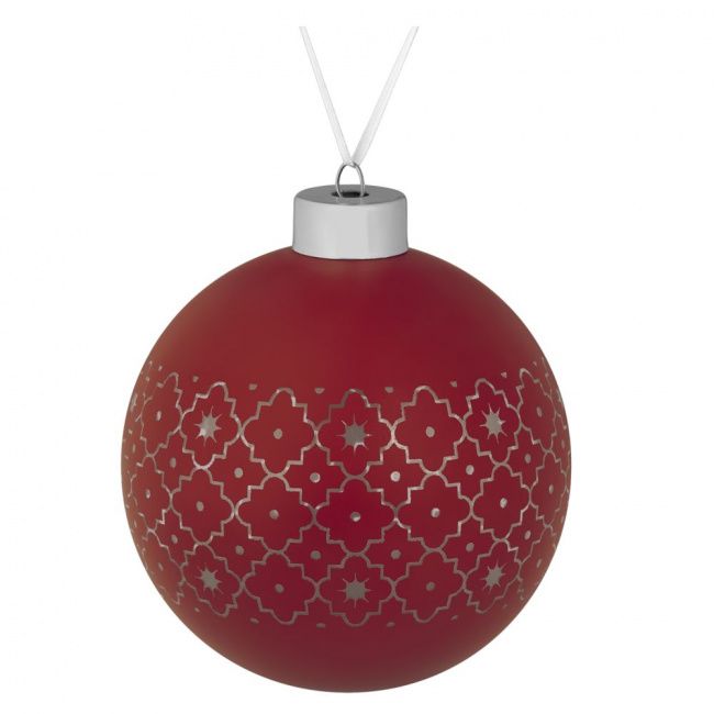 Елочный шар Chain, 10 см, красный - фото от интернет-магазина подарков Хочу Дарю