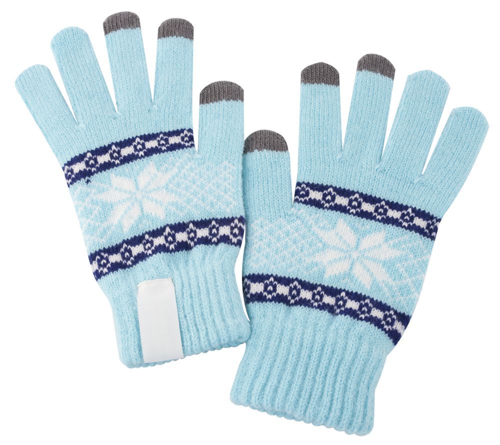 Сенсорные перчатки Snowflake, голубые - фото от интернет-магазина подарков Хочу Дарю
