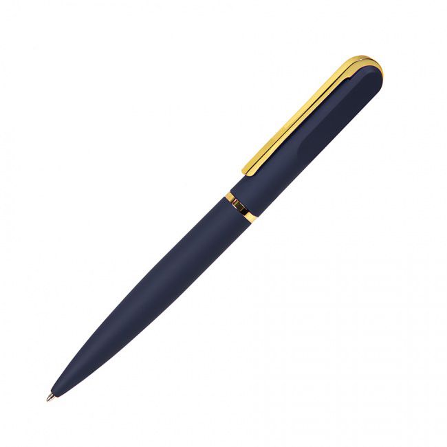 FARO, ручка шариковая, темно-синий/золотистый, металл, пластик, софт-покрытие - фото от интернет-магазина подарков ХочуДарю