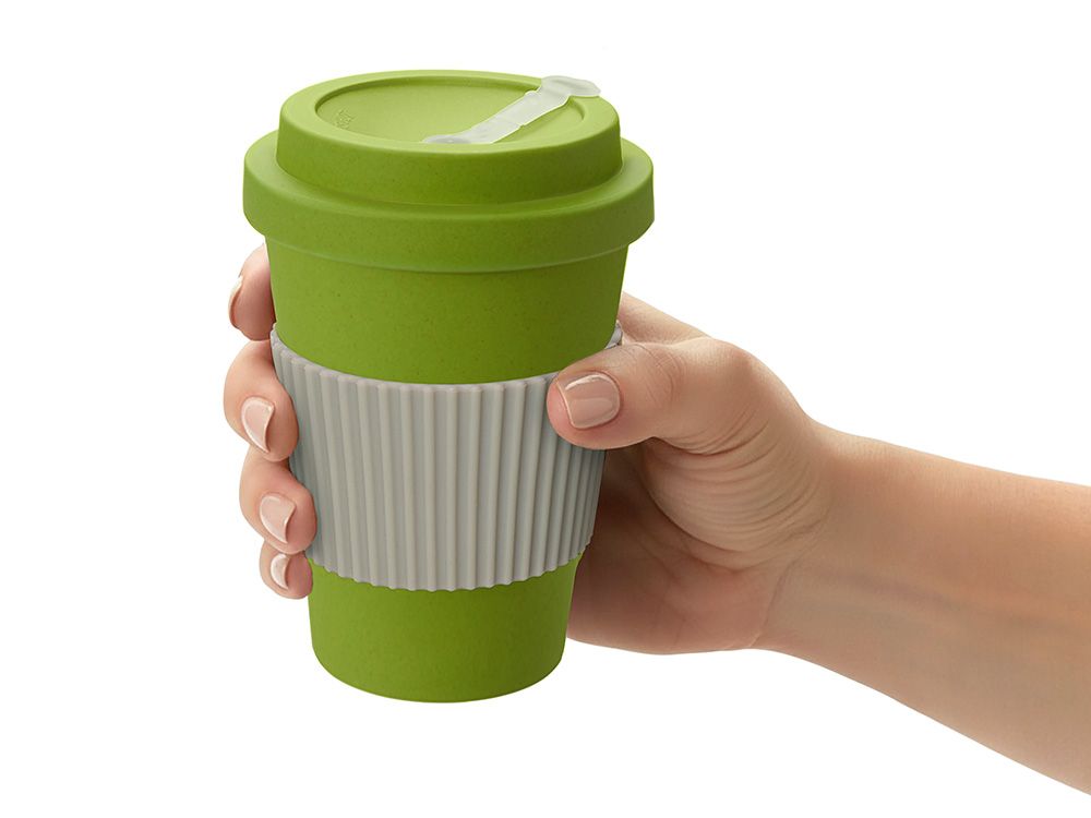 Термокружка из натуральных волокон «Muffin», зеленое яблоко - фото от интернет-магазина подарков Хочу Дарю