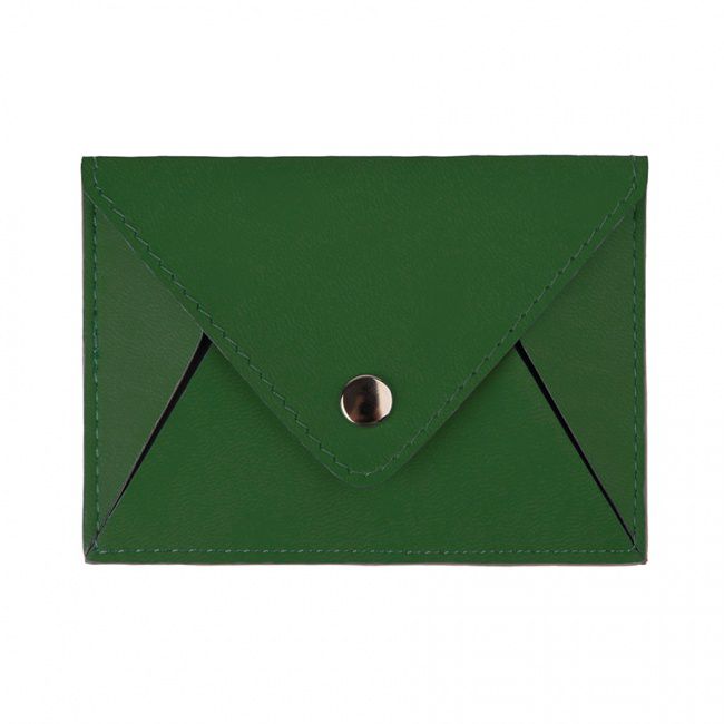 Холдер для карт "Sincerity", 7*11,5 см, PU, зеленый с серым - фото от интернет-магазина подарков Хочу Дарю