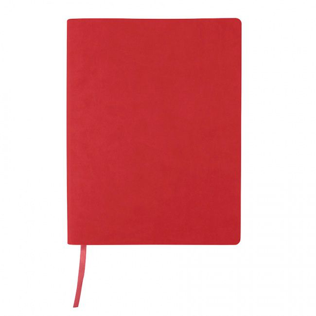 Бизнес-блокнот "Biggy", B5 формат, красный, серый форзац, мягкая обложка, в клетку - фото от интернет-магазина подарков Хочу Дарю
