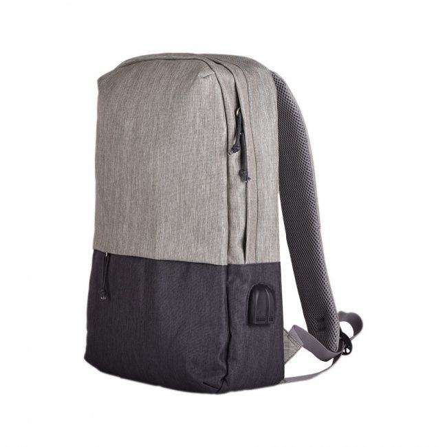 Рюкзак "Beam", серый/темно-серый, 44х30х10 см, ткань верха: 100% полиамид, подкладка: 100% полиэстер - фото от интернет-магазина подарков Хочу Дарю