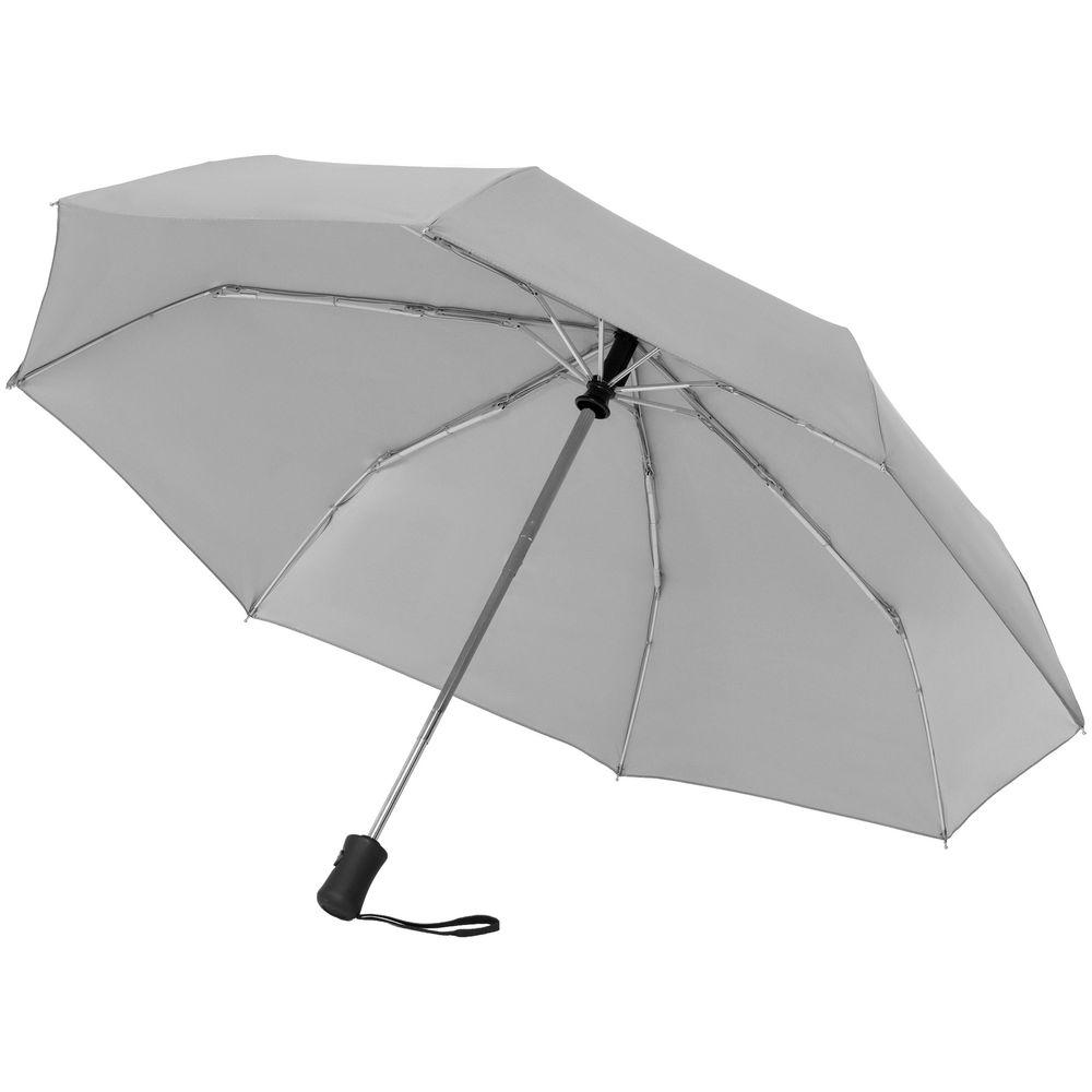 Зонт складной Manifest со светоотражающим куполом, серый - фото от интернет-магазина подарков Хочу Дарю